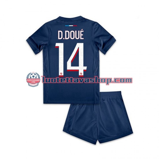 Paris Saint Germain Desire Doue 14 Children Home Football Shirts 2024-2025 Short Sleeves