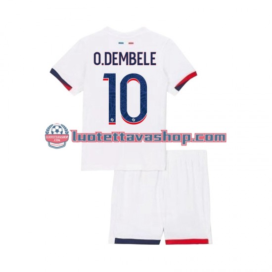 Paris Saint Germain Ousmane Dembele 10 Children Away Football Shirts 2024-2025 Short Sleeves