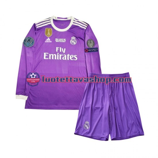 Real Madrid Children Away Football Shirts Retro 2016 Long Sleeves