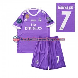 Real Madrid Cristiano Ronaldo 7 Children Away Football Shirts Retro 2016 Short Sleeves