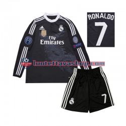 Real Madrid Cristiano Ronaldo 7 Children Third Football Shirts Retro 2014 Long Sleeves