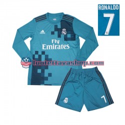 Real Madrid Cristiano Ronaldo 7 Children Third Football Shirts Retro 2017 Long Sleeves