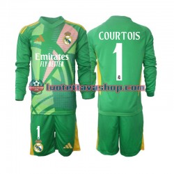 Real Madrid Goalkeeper Thibaut Courtois 1 Children Third Football Shirts 2024-2025 Long Sleeves