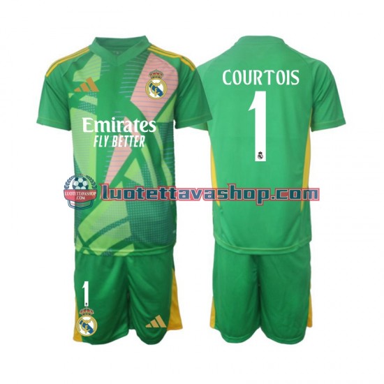 Real Madrid Goalkeeper Thibaut Courtois 1 Children Third Football Shirts 2024-2025 Short Sleeves