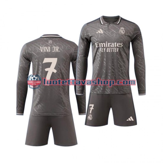 Real Madrid Vinicius Junior 7 Children Third Football Shirts 2024-2025 Long Sleeves