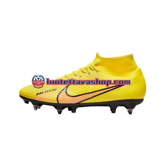 Nike Air Zoom Mercurial Superfly IX Academy SG Pro Lucent AC Vaaleanpunainen Keltainen Jalkapallokengät