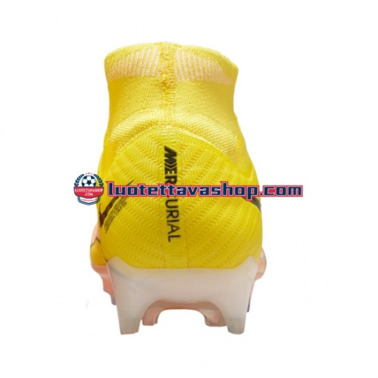 Nike Air Zoom Mercurial Superfly IX Elite FG Lucent Vaaleanpunainen Keltainen Jalkapallokengät