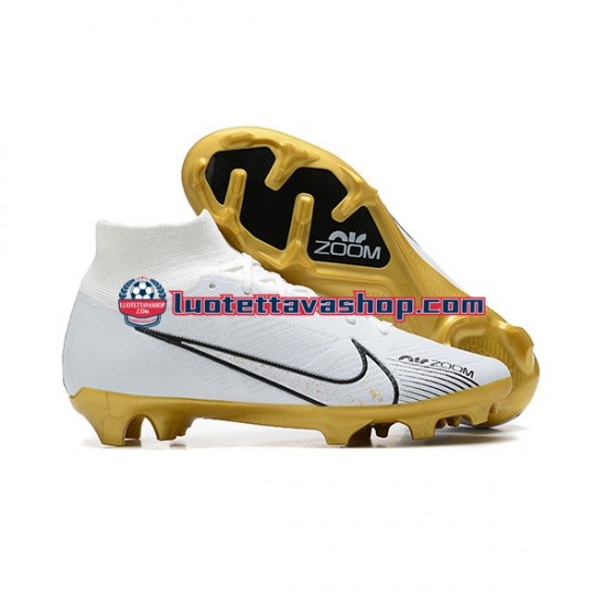 Nike Air Zoom Mercurial Superfly IX Elite FG Kulta Valkoinen Jalkapallokengät