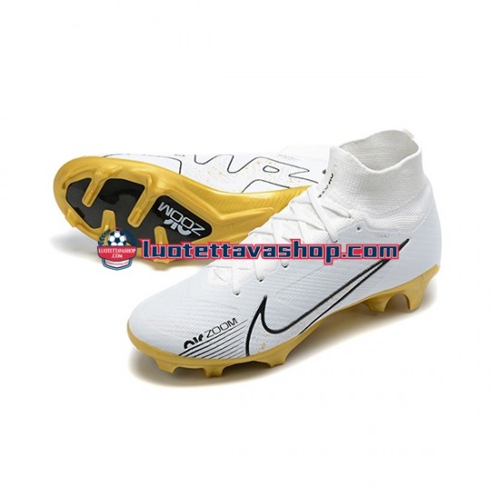 Nike Air Zoom Mercurial Superfly IX Elite FG Kulta Valkoinen Jalkapallokengät