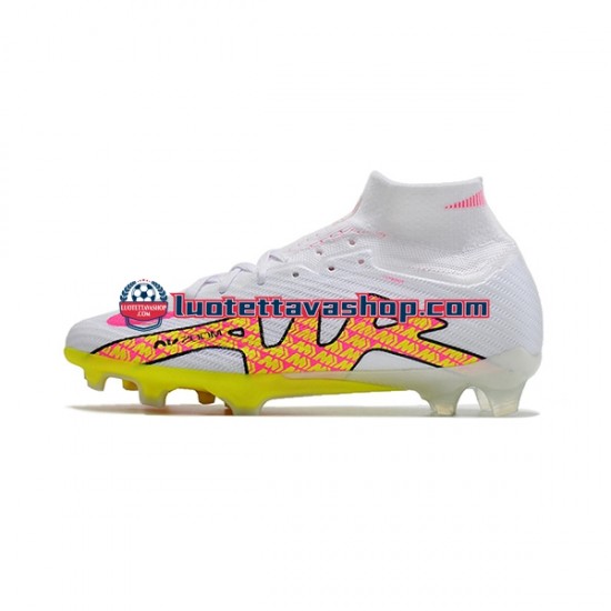 Nike Air Zoom Mercurial Superfly IX Elite FG Vaaleanpunainen Keltainen Valkoinen Jalkapallokengät