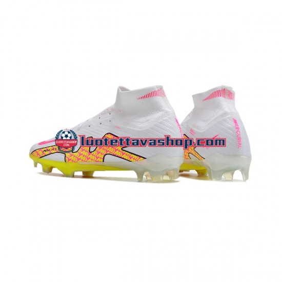 Nike Air Zoom Mercurial Superfly IX Elite FG Vaaleanpunainen Keltainen Valkoinen Jalkapallokengät