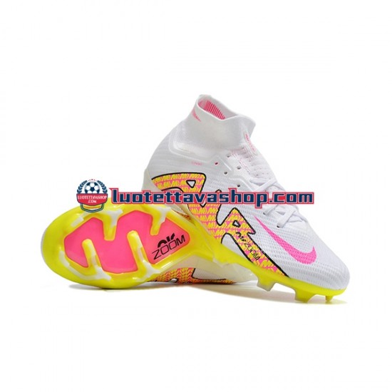 Nike Air Zoom Mercurial Superfly IX Elite FG Vaaleanpunainen Keltainen Valkoinen Jalkapallokengät
