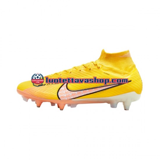 Nike Air Zoom Mercurial Superfly IX Elite SG Pro AC Lucent Vaaleanpunainen Keltainen Jalkapallokengät