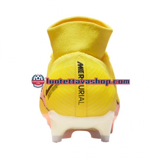 Nike Air Zoom Mercurial Superfly IX Pro FG Lucent Vaaleanpunainen Keltainen Jalkapallokengät