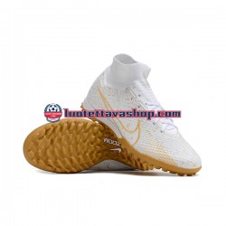 Nike Air Zoom Mercurial Vapor XV Elite TF Fotballsko Hvit Keltainen Jalkapallokengät