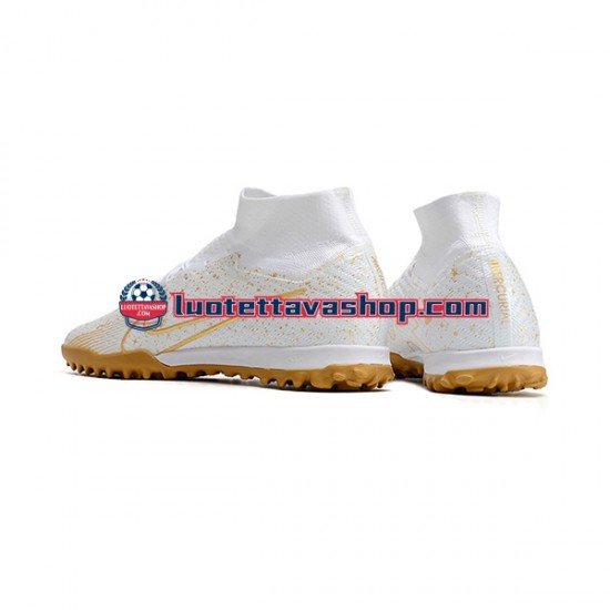 Nike Air Zoom Mercurial Vapor XV Elite TF Fotballsko Hvit Keltainen Jalkapallokengät