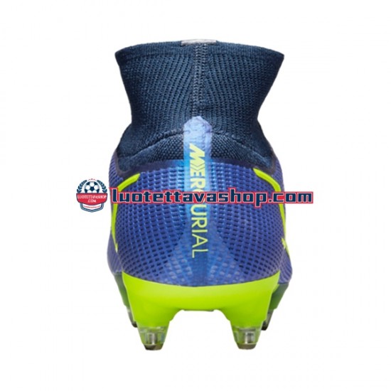 Nike Mercurial Superfly VIII Recharge Elite SG Pro AC Sininen Keltainen Jalkapallokengät