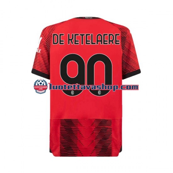 Miehet AC Milan Charles De Ketelaere 90 2023-2024 Lyhythihainen Fanipaita ,Koti
