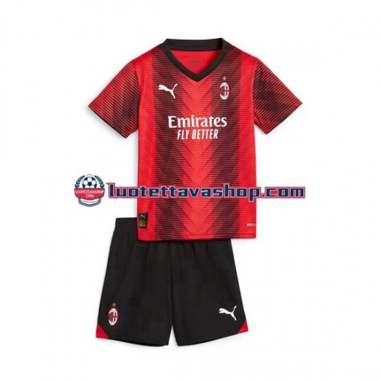 Lapset AC Milan 2023-2024 Lyhythihainen Fanipaita ,Koti