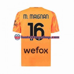 Miehet AC Milan Maalivahdin Mike Maignan 16 2023-2024 Lyhythihainen Fanipaita ,Vieras