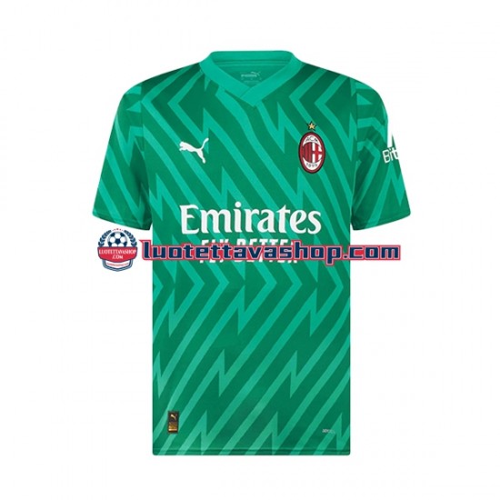 Lapset AC Milan Maalivahdin Mike Maignan 16 2023-2024 Lyhythihainen Fanipaita ,Koti