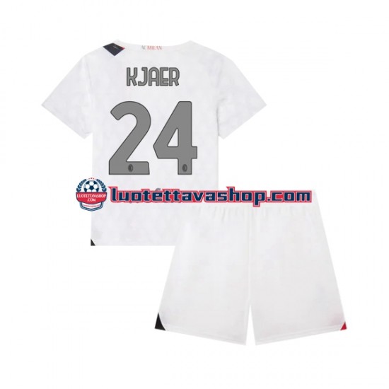 Lapset AC Milan Simon Kjaer 24 2023-2024 Lyhythihainen Fanipaita ,Vieras