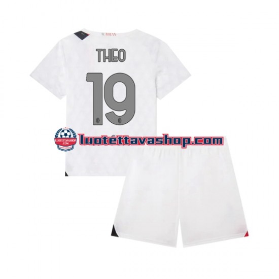 Lapset AC Milan Theo 19 2023-2024 Lyhythihainen Fanipaita ,Vieras