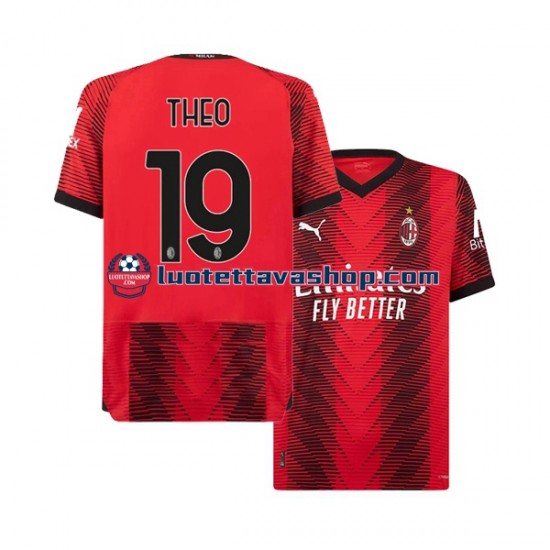 Miehet AC Milan Theo Hernandez 19 2023-2024 Lyhythihainen Fanipaita ,Koti
