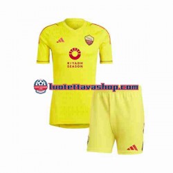Lapset AS Roma Maalivahdin 2023-2024 Lyhythihainen Fanipaita ,Koti