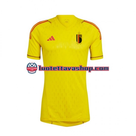 Miehet Belgia Maalivahdin World Cup 2022 Lyhythihainen Fanipaita ,Vieras