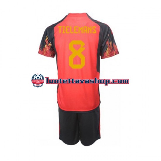 Lapset Belgia Youri Tielemans 8 World Cup 2022 Lyhythihainen Fanipaita ,Koti