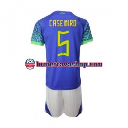 Lapset Brasilia Casemiro 5 World Cup 2022 Lyhythihainen Fanipaita ,Vieras