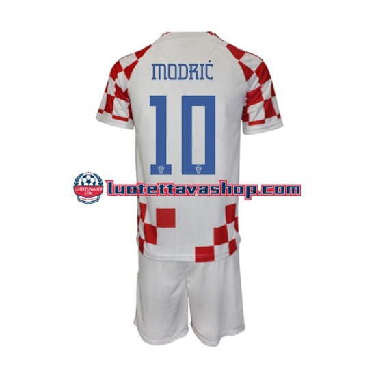 Lapset Kroatia Modric 10 World Cup 2022 Lyhythihainen Fanipaita ,Koti