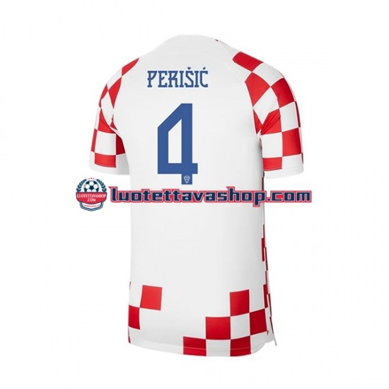 Miehet Kroatia Perisic 4 World Cup 2022 Lyhythihainen Fanipaita ,Koti