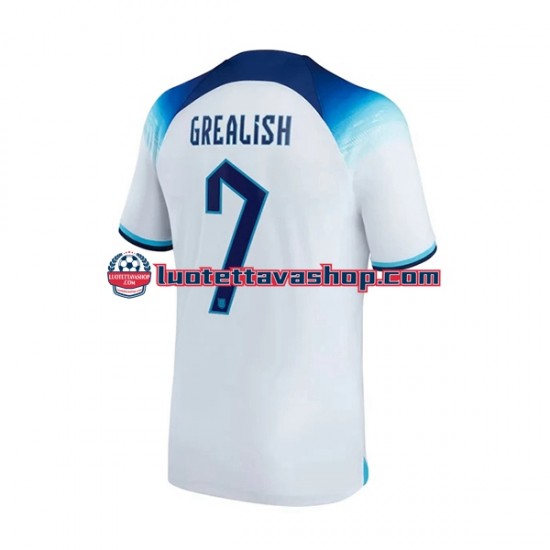 Miehet Englanti Grealish 7 World Cup 2022 Lyhythihainen Fanipaita ,Koti