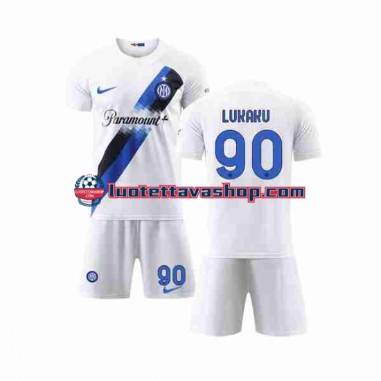 Lapset Inter Milan Lukaku 90 2023-2024 Lyhythihainen Fanipaita ,Vieras