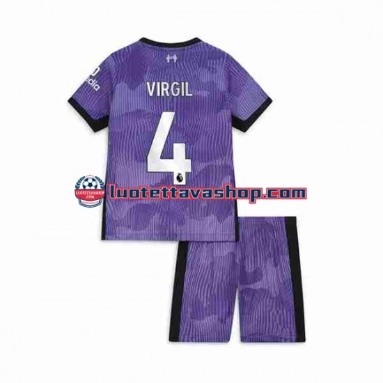 Lapset Liverpool Virgil van Dijk 4 2023-2024 Lyhythihainen Fanipaita ,Kolmas