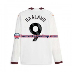 Miehet Manchester City Erling Haaland 9 2023-2024 Pitkähihainen Fanipaita ,Vieras