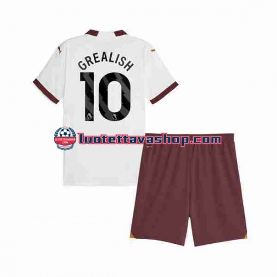 Lapset Manchester City Jack Grealish 10 2023-2024 Lyhythihainen Fanipaita ,Vieras