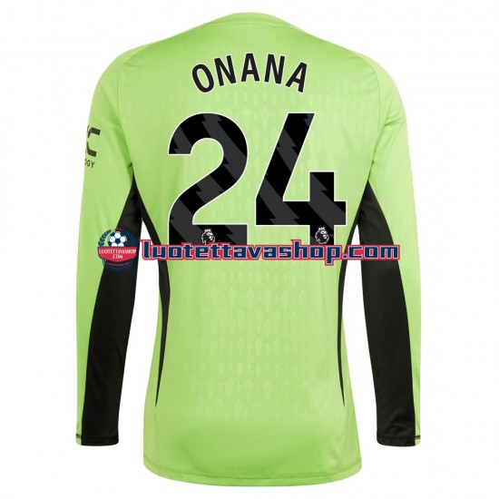 Miehet Manchester United Maalivahdin Andre Onana 24 2023-2024 Pitkähihainen Fanipaita ,Koti