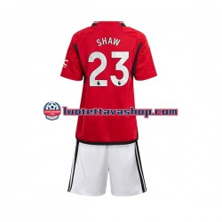 Lapset Manchester United Luke Shaw 23 2023-2024 Lyhythihainen Fanipaita ,Koti