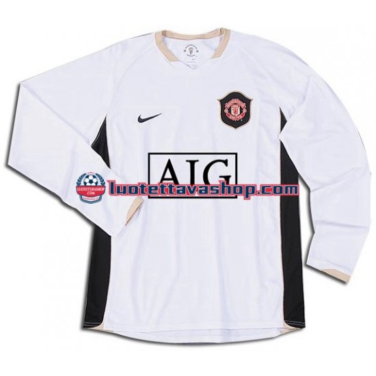 Miehet Manchester United Retro 2006-2007 Pitkähihainen Fanipaita ,Vieras
