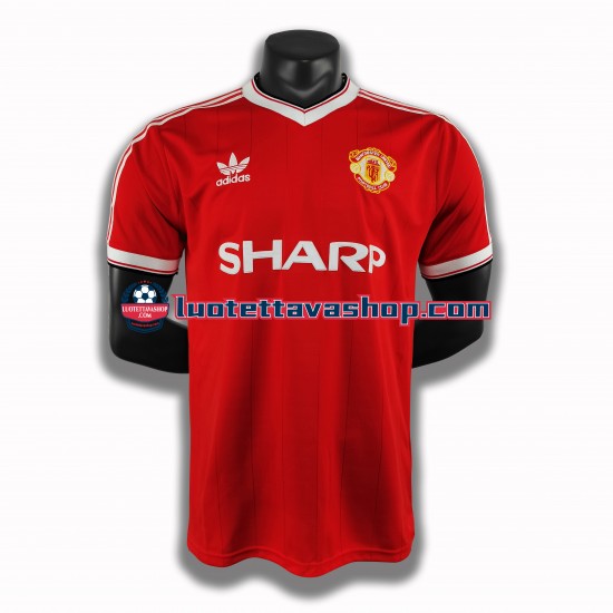 Miehet Manchester United Retro 1984 Lyhythihainen Fanipaita ,Koti