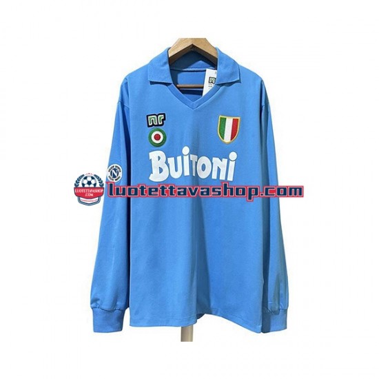 Miehet Napoli Retro 1987 1988 Pitkähihainen Fanipaita ,Koti