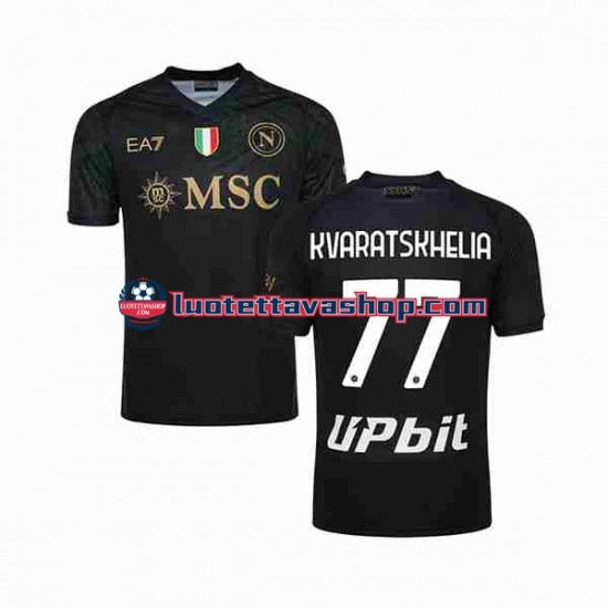 Miehet Napoli KVARATSKHELIA 77 2023-2024 Lyhythihainen Fanipaita ,Kolmas