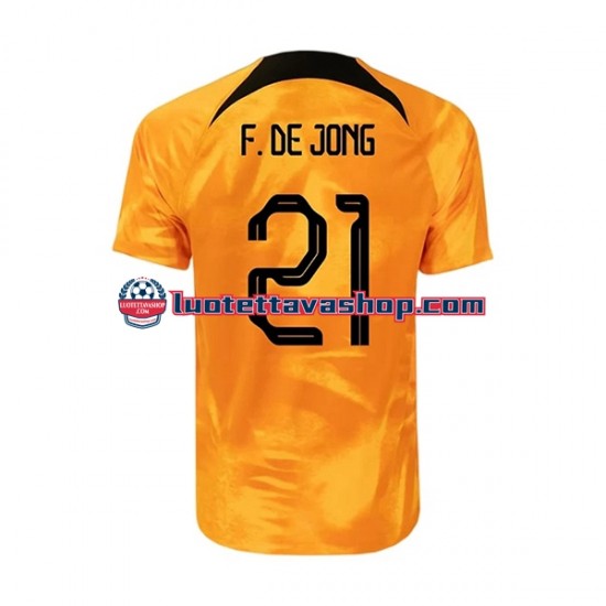 Miehet Alankomaat Frenkie de Jong 21 World Cup 2022 Lyhythihainen Fanipaita ,Koti