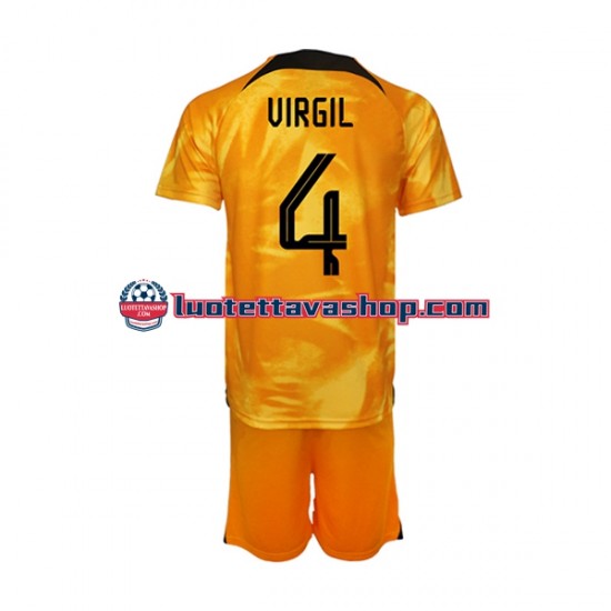Lapset Alankomaat Virgil van Dijk 4 World Cup 2022 Lyhythihainen Fanipaita ,Koti