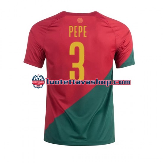 Miehet Portugali PEPE 3 World Cup 2022 Lyhythihainen Fanipaita ,Koti