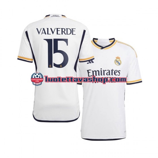 Miehet Real Madrid Federico Valverde 15 2023-2024 Lyhythihainen Fanipaita ,Koti