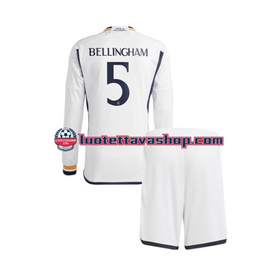 Lapset Real Madrid Jude Bellingham 5 2023-2024 Pitkähihainen Fanipaita ,Koti